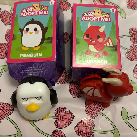 Adopt Me McDonalds Collectible Toys Penguin + Dragon - Picture 1 of 5